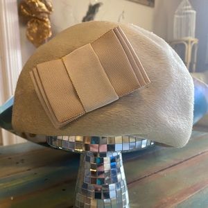Vintage Brigitte Hat-Italy-Mohair Hat, Cream, great condition